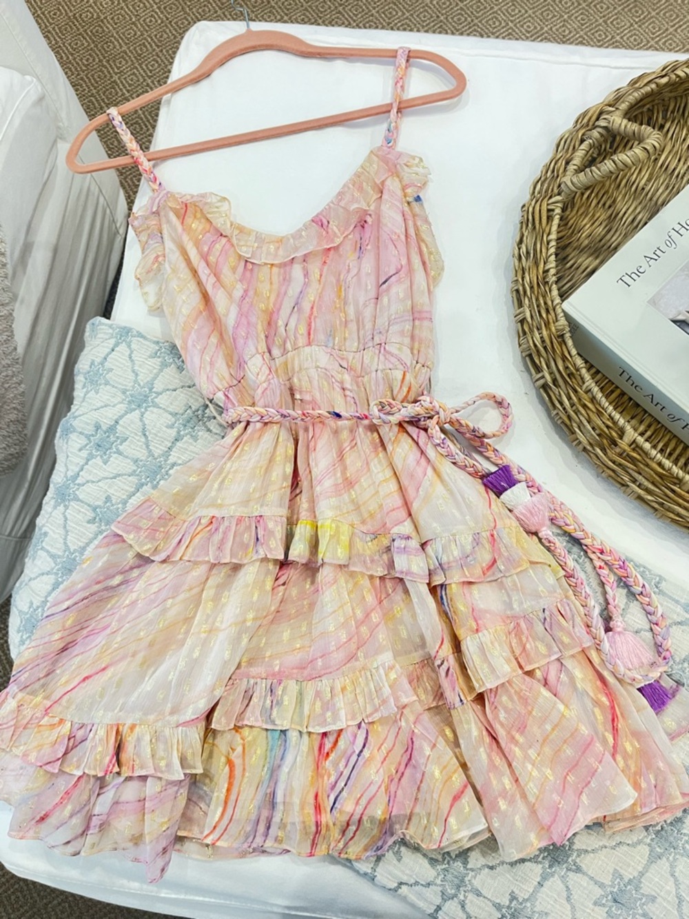 NWT ROCOCO SAND Multicolored Braided Strap Mini Dress S Originally $350 - Picture 9 of 12